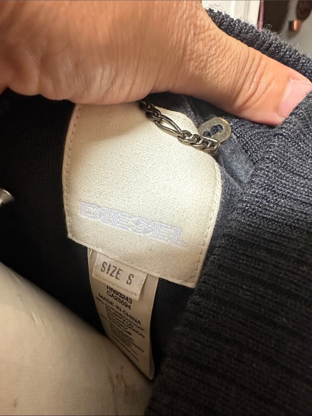 Diesel Black Bomber Jacket with Teal & Gold Embroidery - Picture 14 of 14